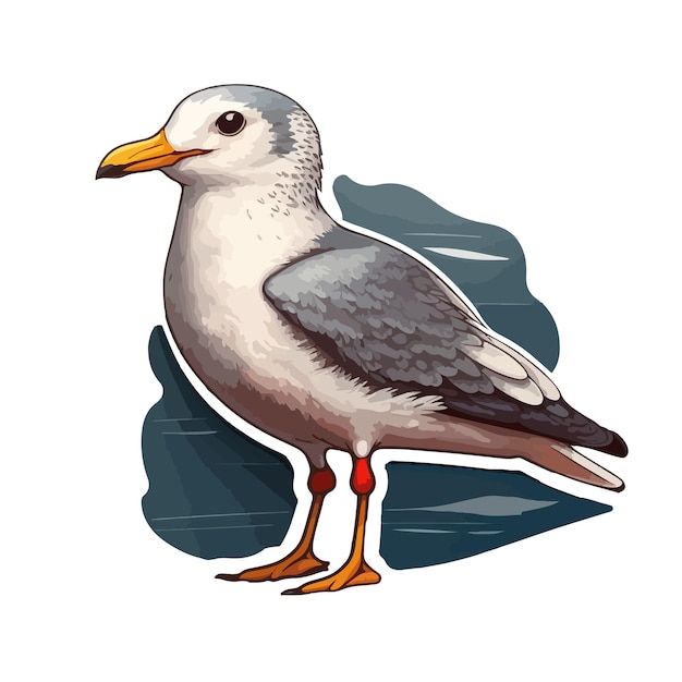 Cute seagull cartoon style