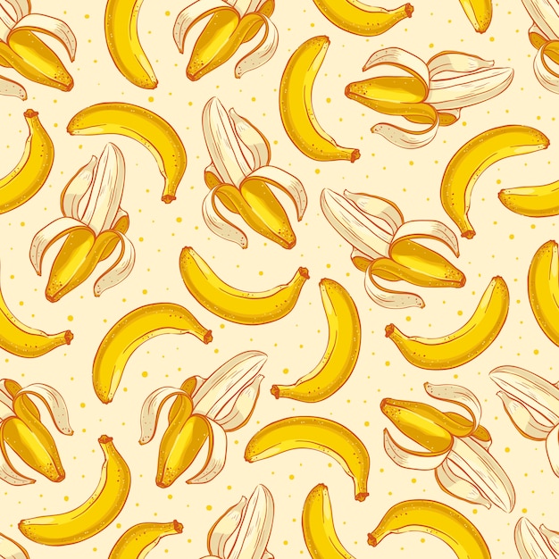 Cute seamless background with yellow bananas
