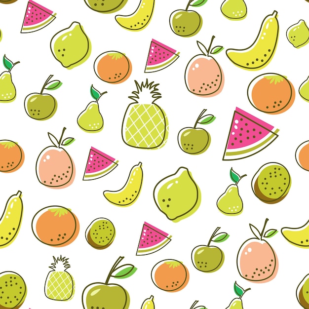 Cute seamless childish pattern of a fruits vector