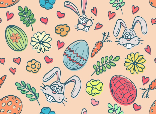 Cute seamless easter pattern