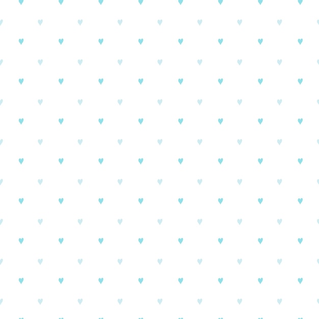 Cute seamless handdrawn patterns Stylish modern vector patterns with blue hearts Funny Infantile Repetitive Print