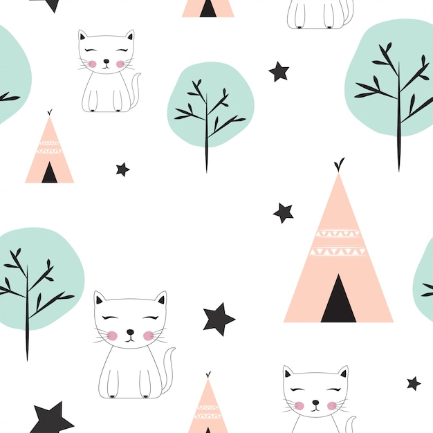 Cute seamless kids pattern