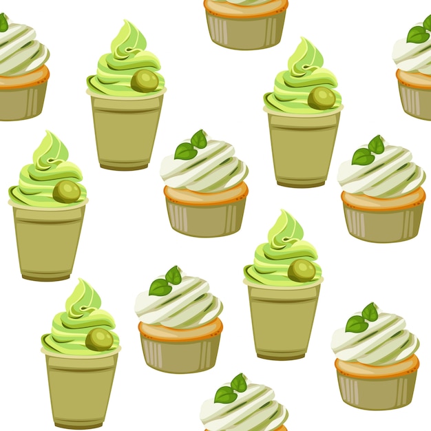 Cute Seamless Pattern Cupcake