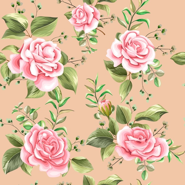 Cute seamless pattern of floral