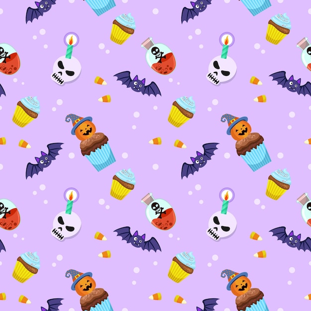 Cute seamless pattern for Halloween holiday Can be used for fabric textile wallpaper gift wrap paper background