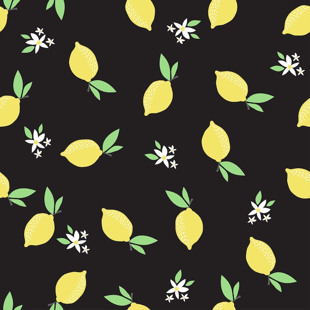 Cute seamless pattern with flowers in a Cartoon style