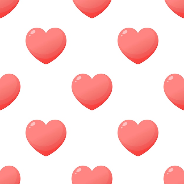 Cute seamless pattern with pink hearts Vector illustration