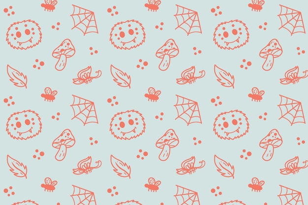 Cute seamless spider pattern background