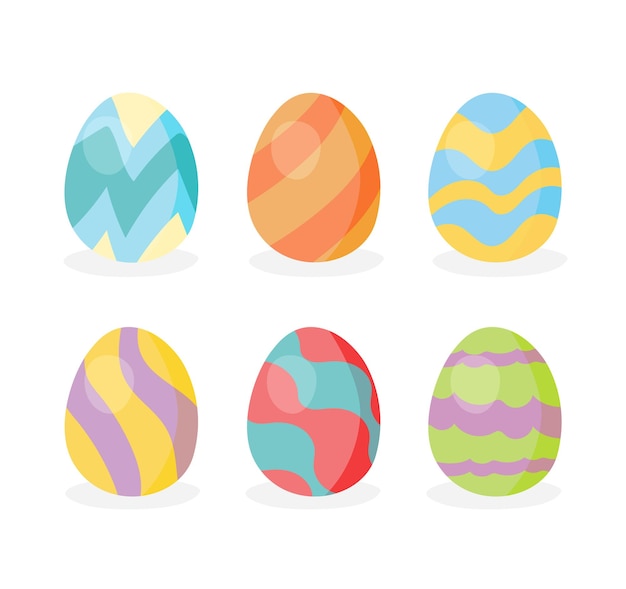 Cute set of Easter eggs with different texture For Happy easter eggs holiday