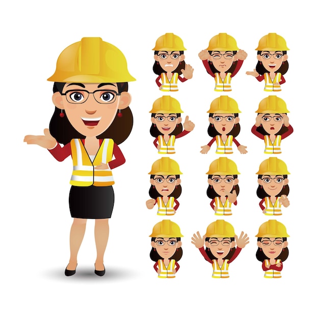 Cute Set - Set of engineer with different emotion