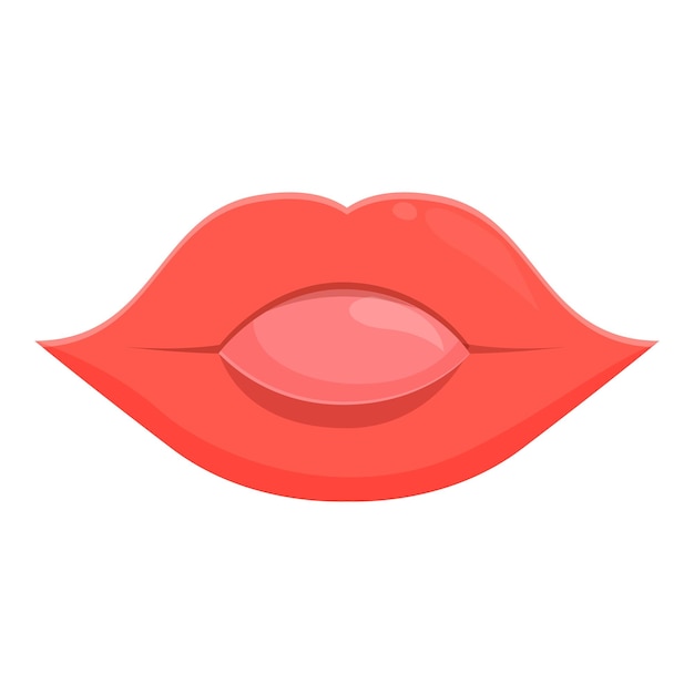 Cute sexy lips with short tongue view icon cartoon vector Woman fun