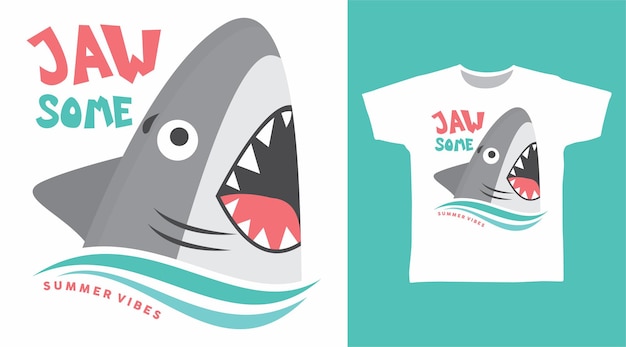 Cute shark jaw some tshirt design