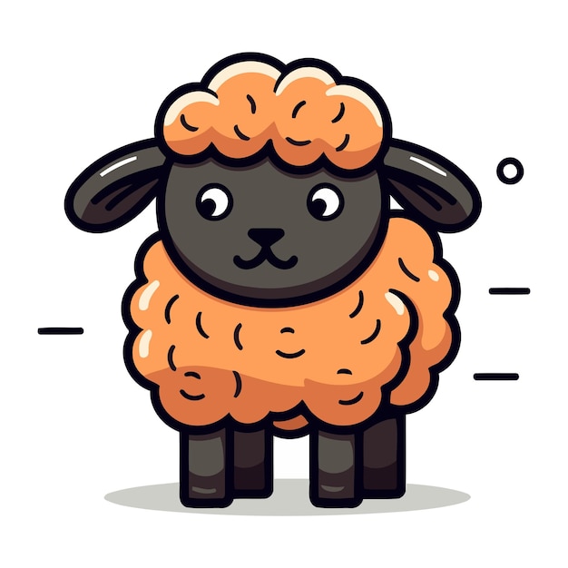 Cute sheep cartoon vector illustration Cute animal character design