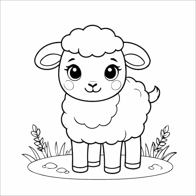 Cute Sheep Coloring Book For Kids