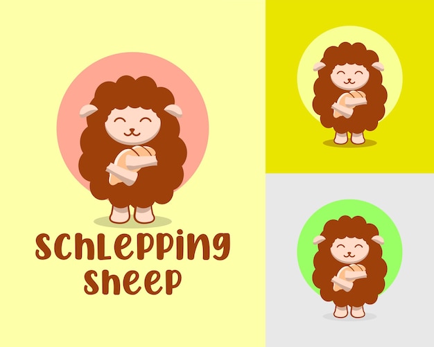 cute sheep holding schlep bread