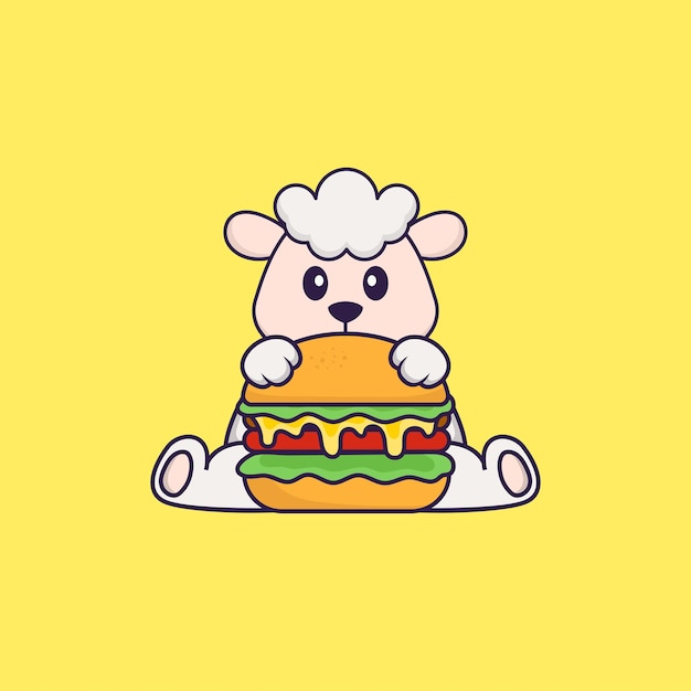 Cute sheep mascot character. Animal cartoon concept isolated.