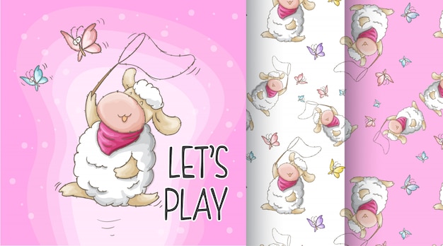 Cute Sheep pattern illustration