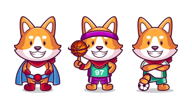 Cute shiba inu character collection