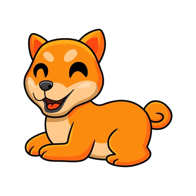 Cute shiba inu dog cartoon sitting