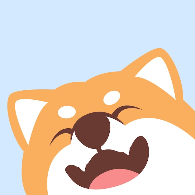 Cute shiba inu dog face vector illustration