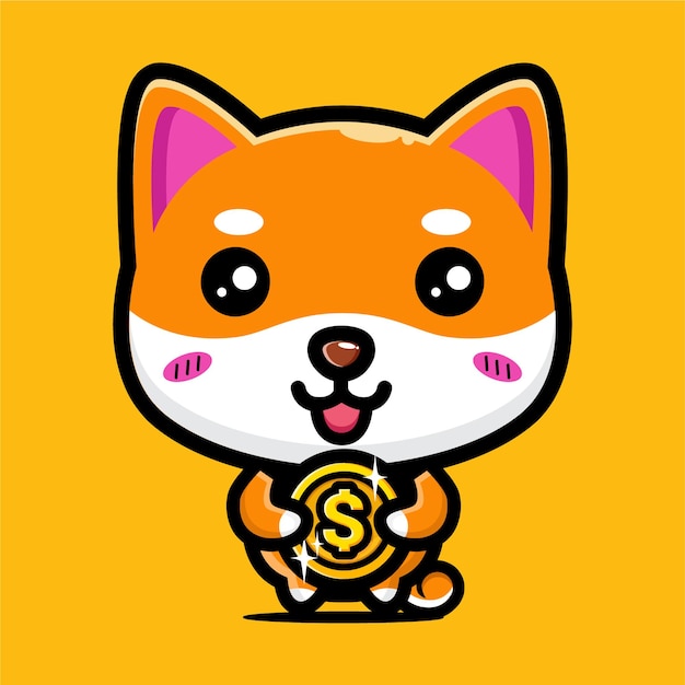 Cute shiba inu mascot character