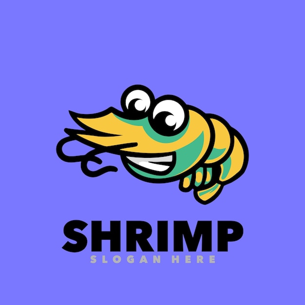 Cute shrimp mascot logo design