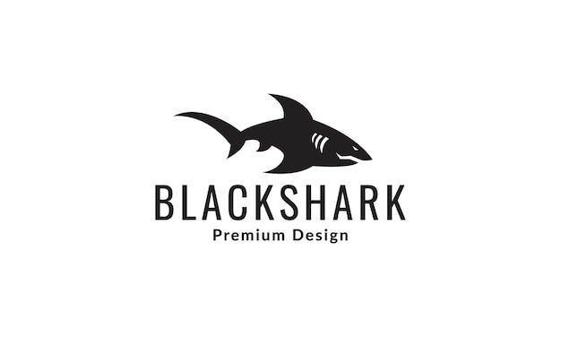 Cute silhouette fish shark logo symbol vector icon illustration graphic design