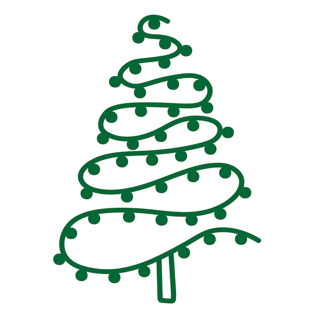 Cute simple doodle Christmas tree