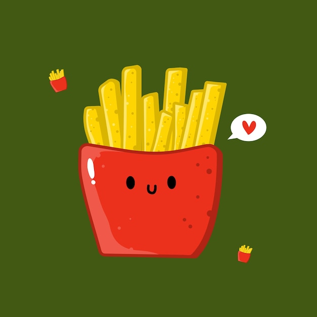 Vector cute simple french fries