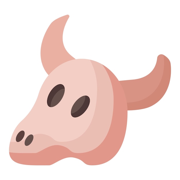 Cute simple illustration of a pig mask with prominent ears and snout