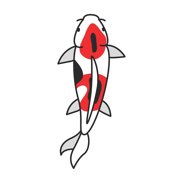 cute and simple koi fish illustrator