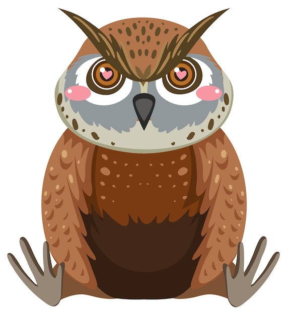 Cute Simple Owl Cartoon Character Illustration