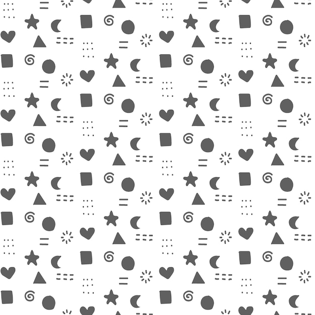 Cute simple shape memphis Seamless doodle pattern