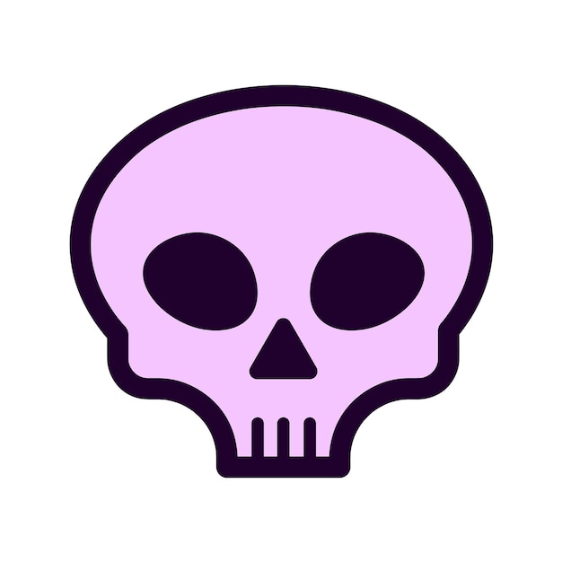 Cute Skull Flat Vector Illustration