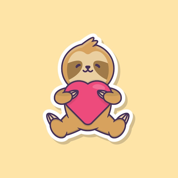 Cute Slow Loris Sticker with Heart