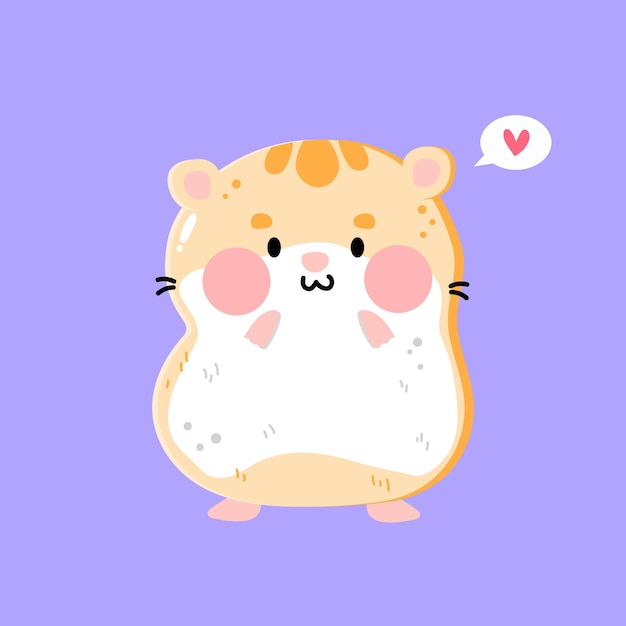 Vector cute small yellow hamster