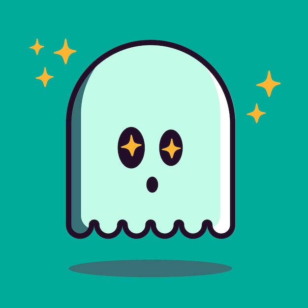 Cute smile ghost chartoon vector , happy Halloween