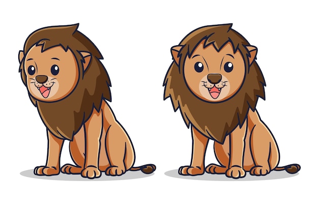 Cute smile lion vector design