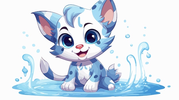 Cute Smiling Cartoon Jester Kitten Illustration