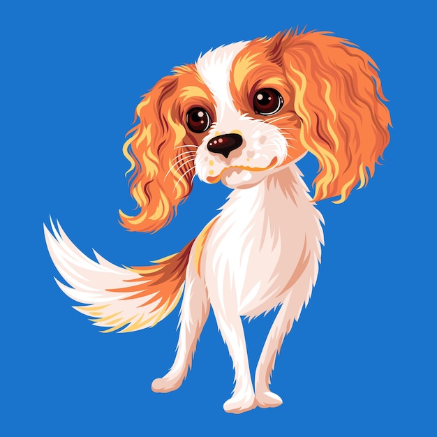 Cute smiling dog cavalier king charles spaniel breed