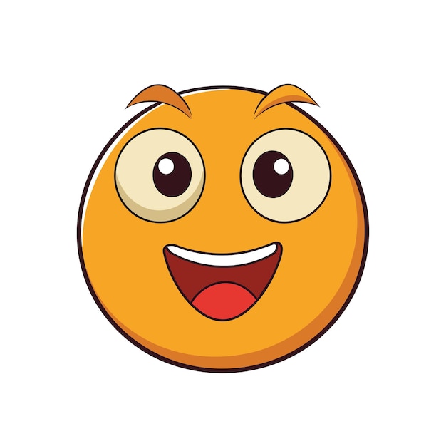 Cute Smiling Emoji With Open Eyes Isolated On White Background