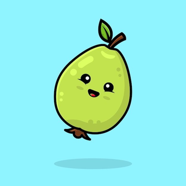 Cute smiling lemon cartoon icon illustration