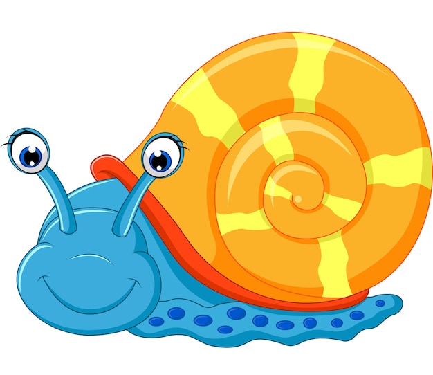 Cute snail cartoon running