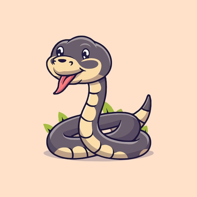 cute snake cartoon illustration