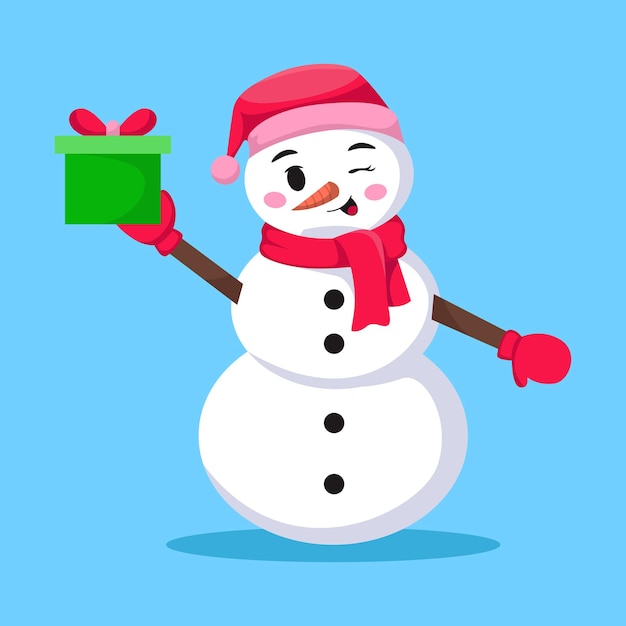 Cute Snowman Christmas Character Illustration