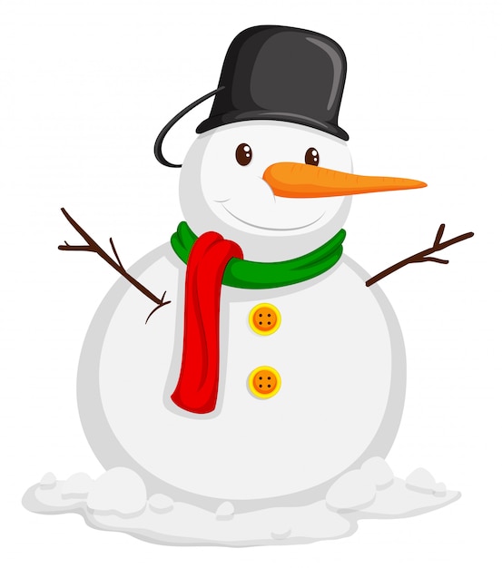 Cute snowman with scarf