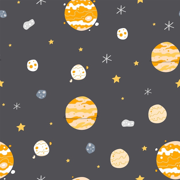 Cute space seamless pattern graphic