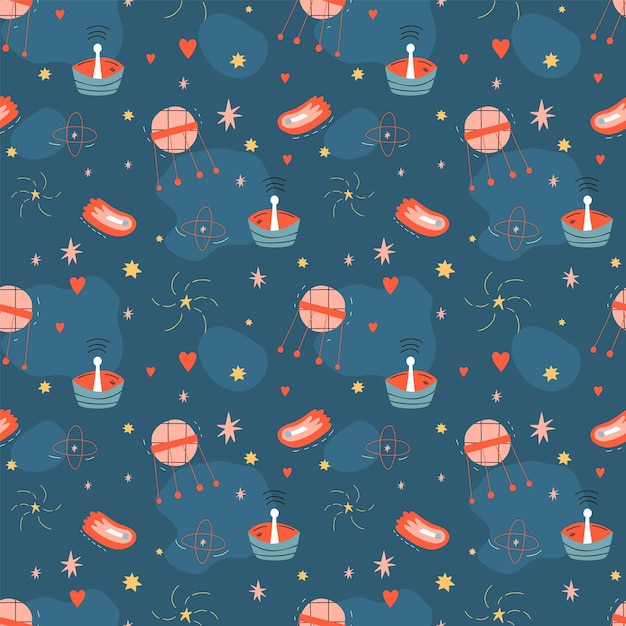 Cute space seamless pattern graphic