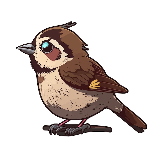 Cute sparrow cartoon style