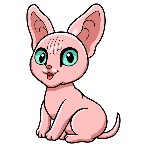 Cute sphynx cat cartoon sitting